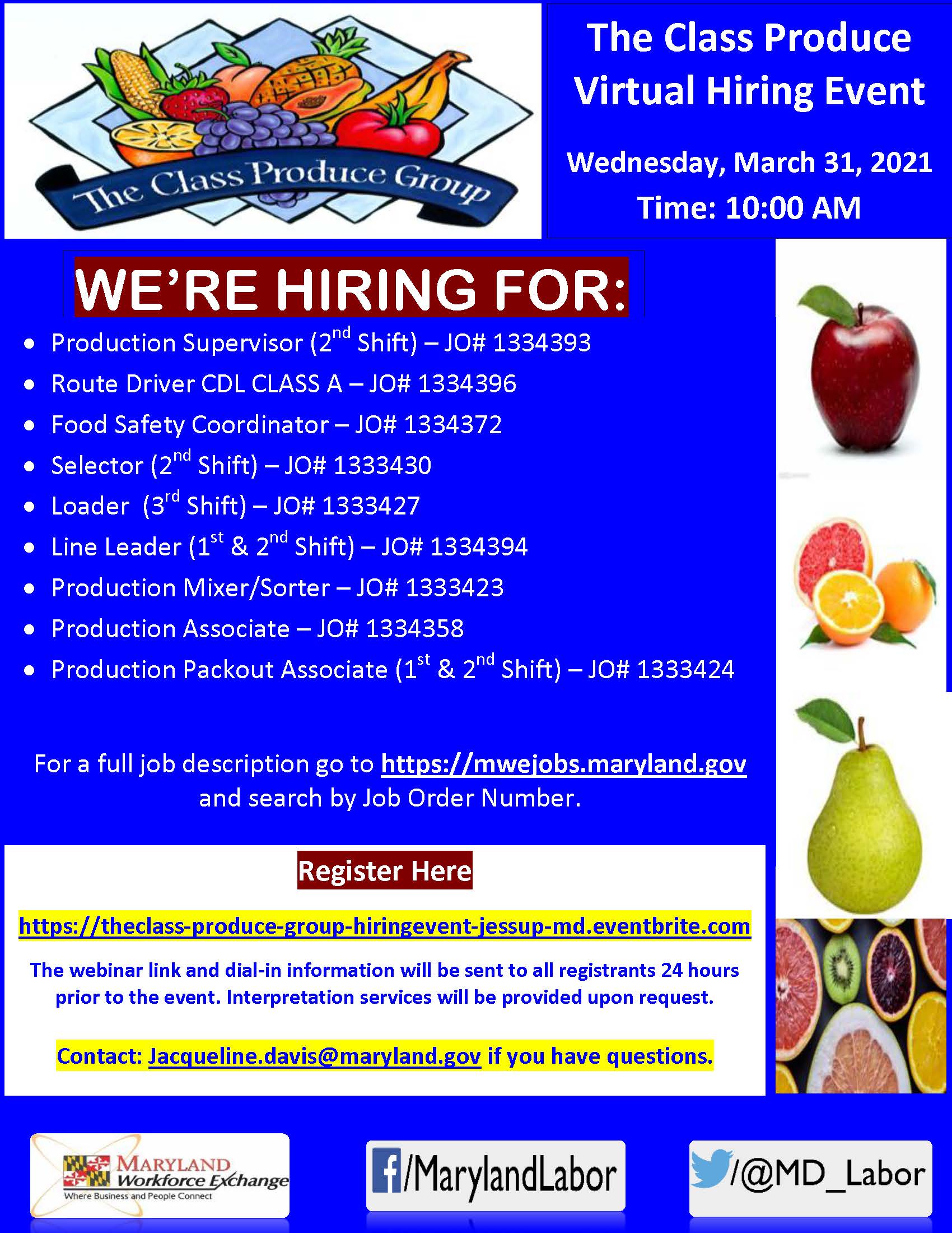 The Class Produce Virtual Hiring Event Employ Prince